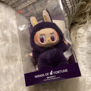 Pop Mart Wings Of Fortune Labubu Doll, Color Purple, Vinyl Plush Card, Pronounce